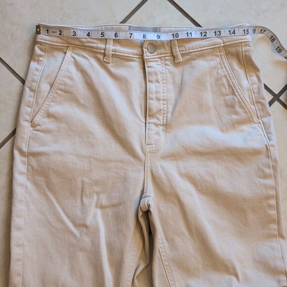 Everlane The Slim Leg Crop Tan Beige Cream White Size 10 - Picture 5 of 8